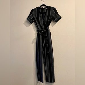 Wrap style striped jumpsuit sz 00 asos petite